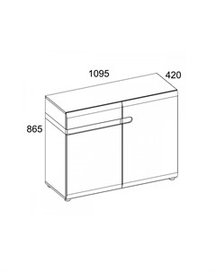 Тумба linate 2d 1s typ 35 белый 109x86x42 см Анрэкс