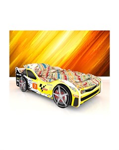 Кровать машина карлсон лондон с объемными колесами желтый 85x50x170 см Magic cars