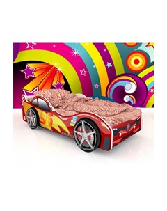 Кровать машина карлсон токио с объемными колесами красный 85x50x170 см Magic cars