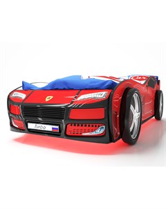 Кровать машина карлсон турбо с подъемным механизмом красный 75x48x178 см Magic cars