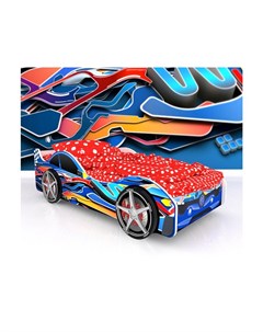 Кровать машина карлсон барселона с объемными колесами синий 85x50 см Magic cars