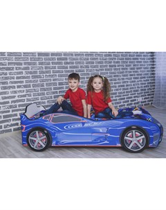 Кровать машина карлсон турбо без доп опций синий 75x48x178 см Magic cars