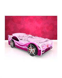 Кровать машина карлсон париж с объемными колесами розовый 85x50x170 см Magic cars