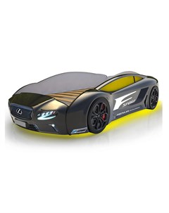 Кровать машина карлсон roadster лексус с подсветкой дна и фар черный 105x49x174 см Magic cars