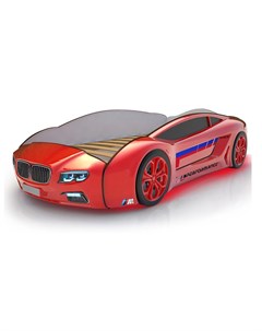 Кровать машина карлсон roadster бмв с подъемным механизмом красный 105x49x174 см Magic cars