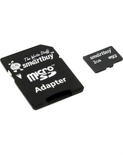 Карта памяти microSD 2Gb Adapter Smartbuy