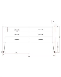 Комод salerno белый 160x80x50 см Fratelli barri