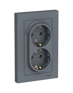 ATLASDESIGN гриф. Розетка 2-гнездн. с/з ATN000724 Schneider electric