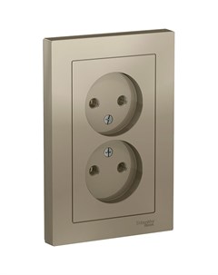 ATLASDESIGN шампань Розетка 2-гнездн. б/з ATN000520 Schneider electric