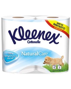 Туалетная бумага Cottonelle Natural Care 3сл, 4рул Kleenex