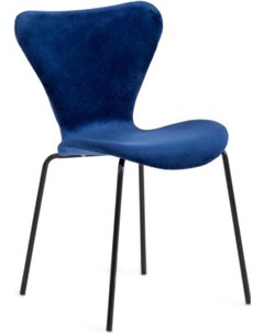 Стул Jacobsen SOFT mod DC 103 металл флок синий Tetchair