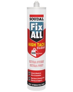 Клей-герметик гибридный  Fix All High Tack прозрачный 290 мл Soudal