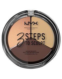 Тройная палетка для скульптурирования 3 STEPS TO SCULPT FACE SCULPTING PALETTE Nyx professional makeup