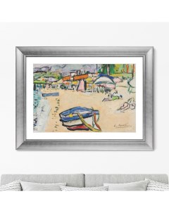 Репродукция картины в раме on the beach south of france 1915г бежевый 80x60 см Картины в квартиру