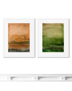 Набор из 2 х репродукций картин в раме landscape colors no5 мультиколор 42x52 см Картины в квартиру