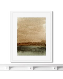 Репродукция картины в раме late autumn landscape коричневый 42x52 см Картины в квартиру