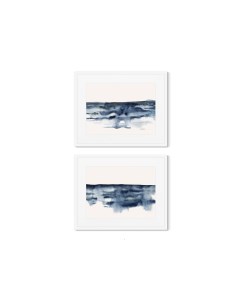 Набор из 2 х репродукций картин в раме nordic sea view синий 52x42 см Картины в квартиру