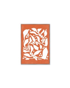 Репродукция картины на холсте branches in color no3 оранжевый 75x105 см Картины в квартиру