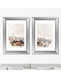 Набор из 2 х репродукций картин в раме view of rome 1688г мультиколор 50x70 см Картины в квартиру