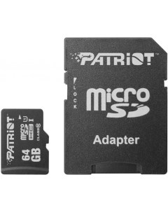 Карта памяти microSDXC LX Series Class 10 64GB адаптер PSF64GMCSDXC10 Patriot