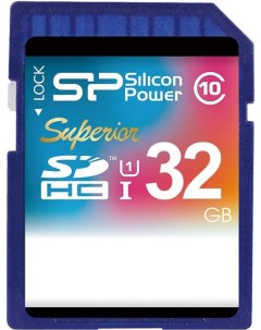 Карта памяти SD 32GB Superior SDHC Class 10 UHS I SP032GBSDHCU1V10 Silicon power
