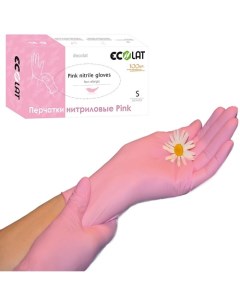 Перчатки нитриловые Pink размер M Ecolat