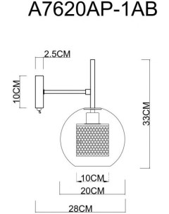 Бра Manchester A7620AP 1AB Arte lamp