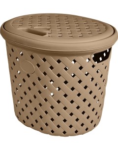 Корзина для белья Rattan 14л 325х280х280 мм шоколадный мокко Plast team