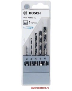 Сверло по металлу с 6гр хв Набор 5шт 2 0 6 0 мм HSS PointTeQ HEX 2607002824 Bosch