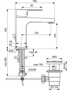 Смеситель Комплект BC264AA Ideal standard