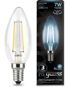 Светодиодная лампа LED Filament Свеча E14 7W 580lm 4100К 1 10 50 103801207 Gauss