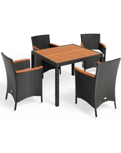 Комплект садовой мебели AFM 440 90x90 4Pcs 4 1 Black Afina garden