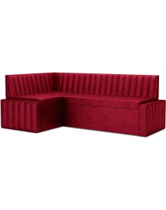 Кухонный диван Вермут 213х82 левый бархат красный Star Velvet 3 Dark Red М11 18 1 Mebel-ars