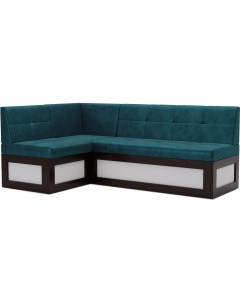 Кухонный диван Нотис 207х82 левый бархат сине зеленый Star Velvet 43 Black Green М11 14 2 Mebel-ars