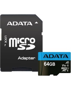 Карта памяти MICRO SDXC 64GB CLASS10 AUSDX64GUICL10A1 RA1 A-data