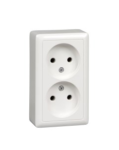 ХИТ бел. Розетка 2-гнездн. б/з изол.пл. RA16-237I-B Schneider electric