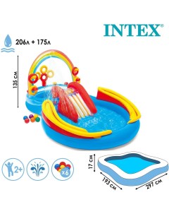 Надувной бассейн Rainbow Ring Play Center 57453 297x193x135 Intex