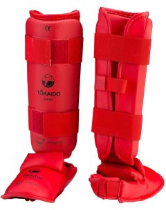 Защита голень стопа PU Shin and removable instep guard XL красный PRO 3E WKF II Tokaido