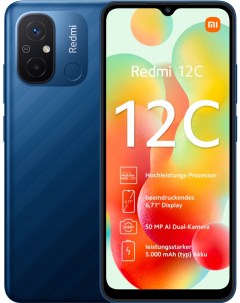 Смартфон Redmi 12C 4GB 128GB Ocean Blue RU 22126RN91Y Xiaomi