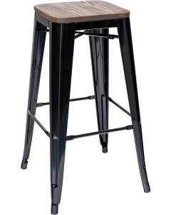 Стул Tolix Wood черный глянцевый темное дерево YD H765 W LG 01 Stool group