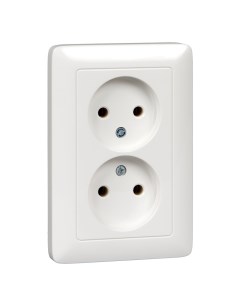 ХИТ бел. Розетка 2-гнездн. б/з (с рамкой) RS16-235-B Schneider electric