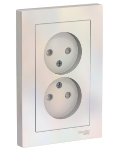 ATLASDESIGN жемчуг Розетка 2-гнездн. б/з с/ш (с рамкой) ATN000422 Schneider electric