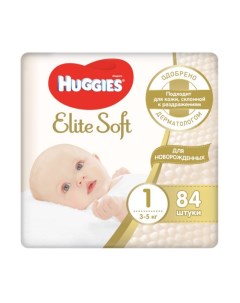 Подгузники Elite Soft Mega 1 3 5 кг 84шт Huggies