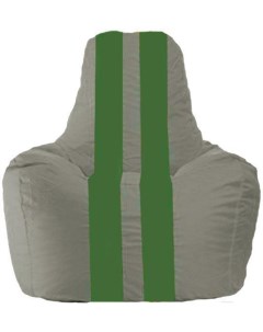 Кресло мешок кресло Спортинг С1 1 339 серый с зелёными полосками Flagman