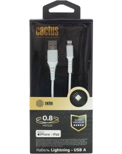 Кабель CS LG USB A 0 8 USB m Lightning m 0 8м белый Cactus