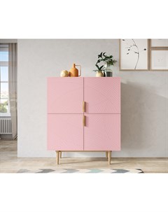 Большой комод с четырьмя дверками line розовый 100x120x45 см Etg-home