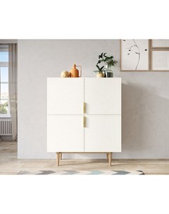 Комод высокий с четырьмя дверками line бежевый 100x120x45 см Etg-home