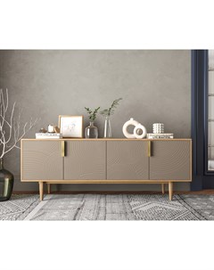 Комод под tv с четыремя дверками line r21 beige серый 164x64x45 см Etg-home