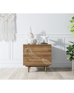 Комод boho 2 ящика с растением коричневый 70x60x45 см Etg-home