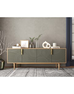 Комод под tv с четыремя дверками line r21 browngrey серый 164x64x45 см Etg-home